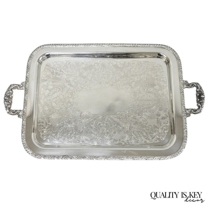 Vintage Victorian Silver Plated Twin Handle Platter Bar Tray by Henley Community