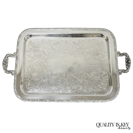 Vintage Victorian Silver Plated Twin Handle Platter Bar Tray by Henley Community