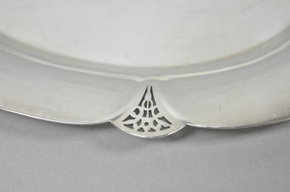 Vintage Art Deco WM Rogers 411 Silver Plated Small Oval Scalloped 11" Dish Tray