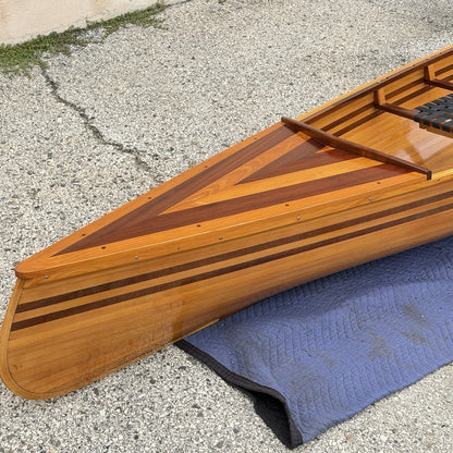 Cedar Strip Built 14' Square Stern Canoe & British Seagull 40 Outboard Motor