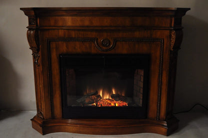 Twin Star International 62" Cherry Wood Empire Style Heater TV Stand Fireplace