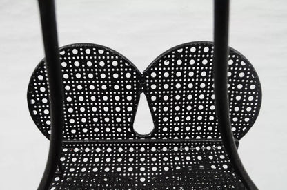 Mathieu Mategot Mid Century Modern Black Hairpin Metal Mesh 2 Tier Magazine Rack