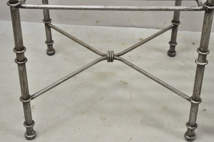 Pier 1 Medici Pewter Wrought Iron Dining Side Chairs - a Pair