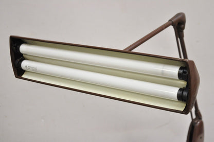 Vintage Mid Century Industrial Adjustable Brown Metal Desk Lamp by Dazor