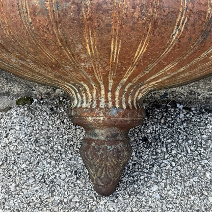 Neoclassical Cast Iron Half Round Wall Fountain Bowl Lavabo Garden Planter Pot