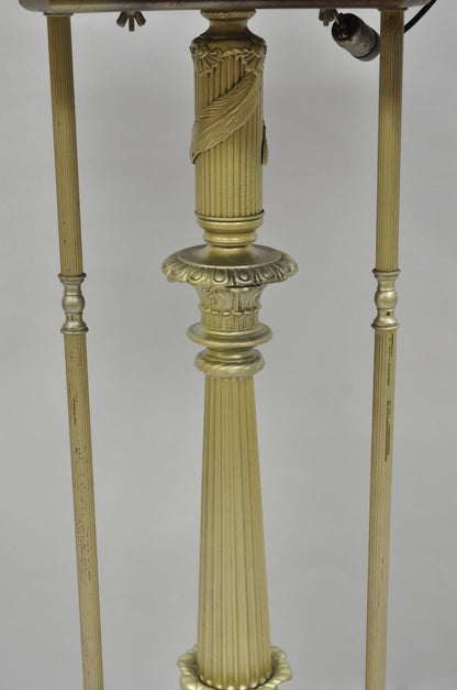 Vintage Victorian Lighted Podium Metal Column Pedestal Base Lectern Book Stand
