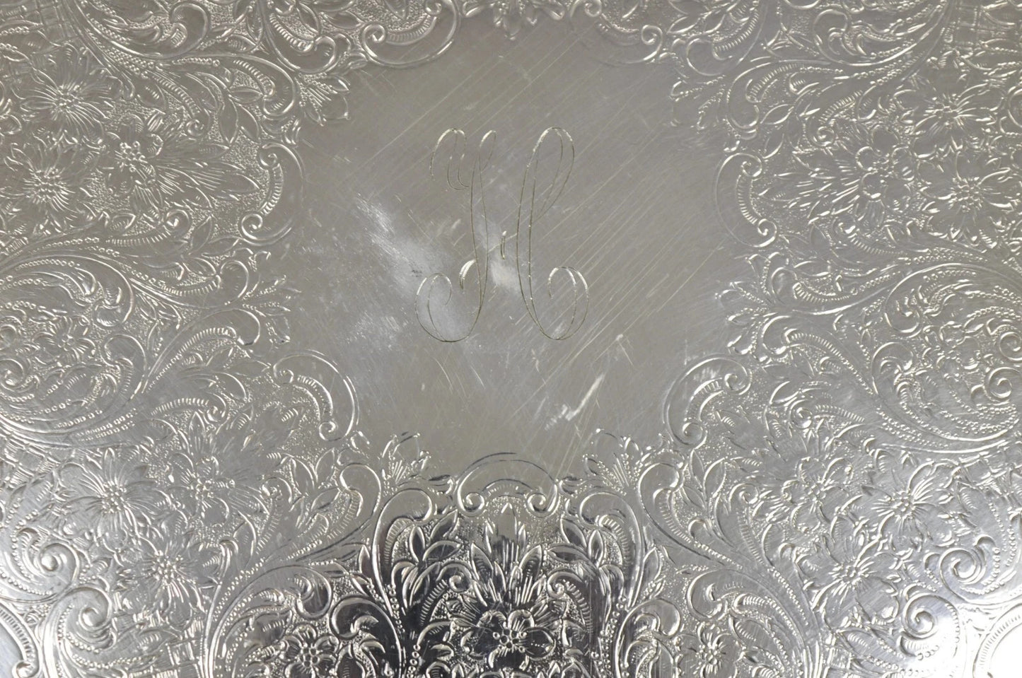 Vintage EPCA Silverplate by Poole 3216 Round Salver Platter Tray - Engraved