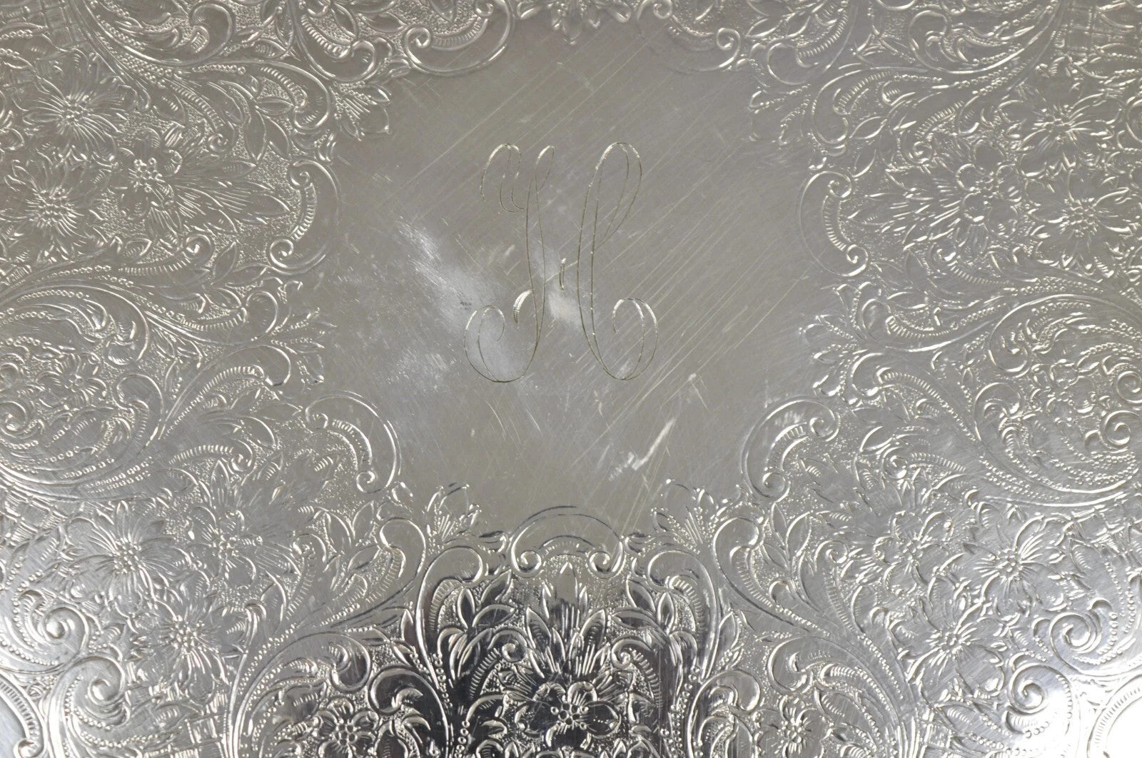 Vintage EPCA Silverplate by Poole 3216 Round Salver Platter Tray - Engraved