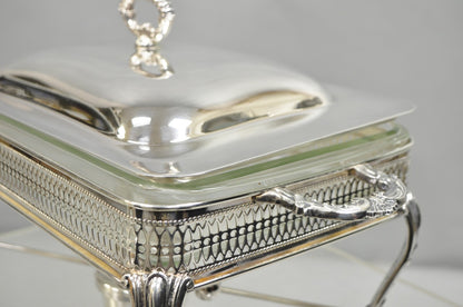 Vintage Sheffield USA Victorian Silver Plated Chafing Dish Buffet Food Warmer