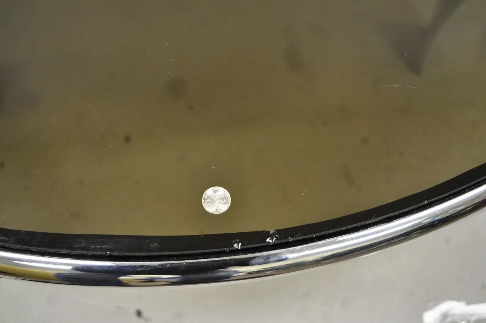 Gardner Leaver for Steelcase Chrome Steel Round Smoked Glass Coffee Table