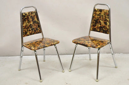 Vintage Children's Small Mid Century Tubular Metal Kitchen Side Chairs - A Pair