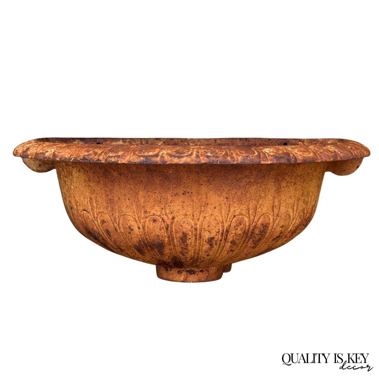 French Classical Style Cast Iron Half Round Urn Wall Mounted Garden Planter Pot