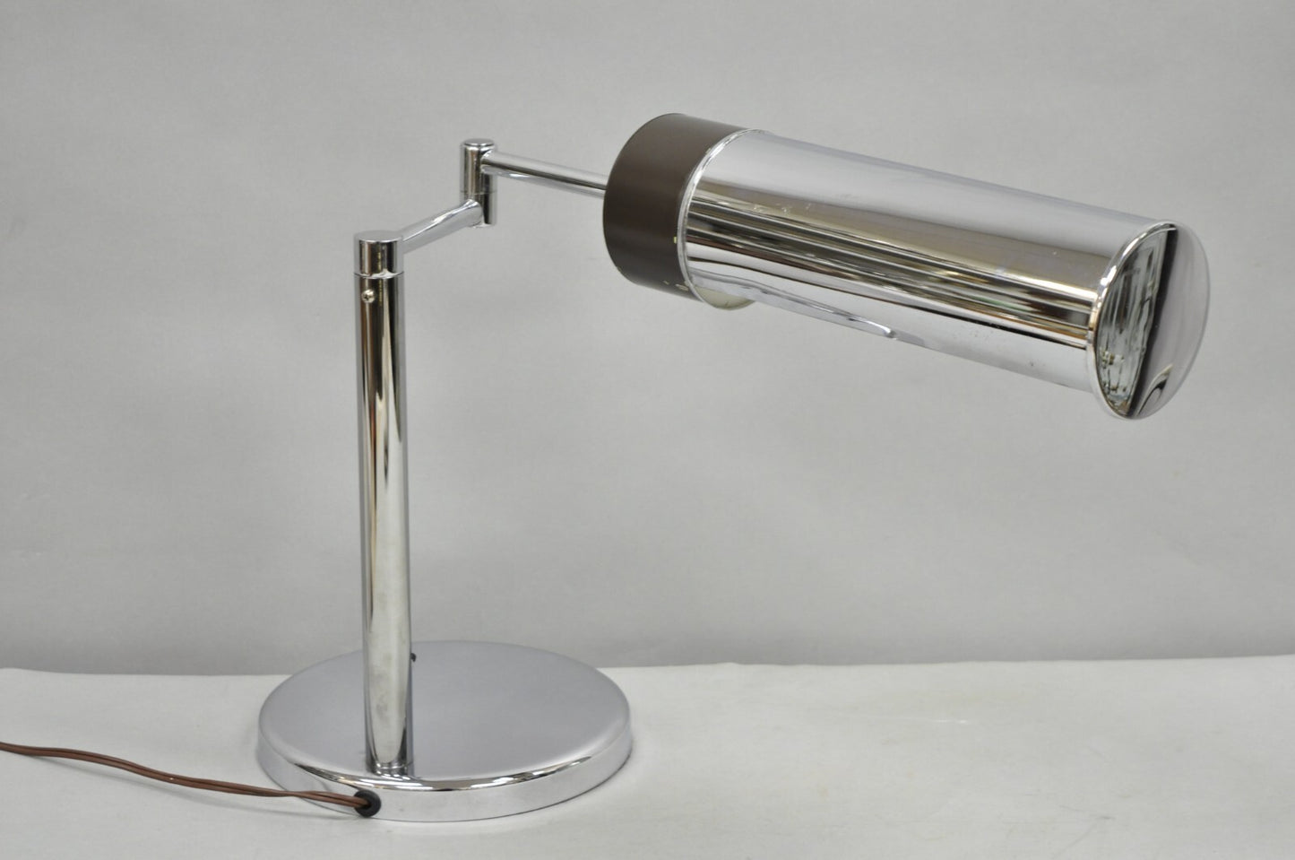 Vintage Walter Von Nessen Mid Century Modern Chrome Swing Arm Desk Lamp - a Pair
