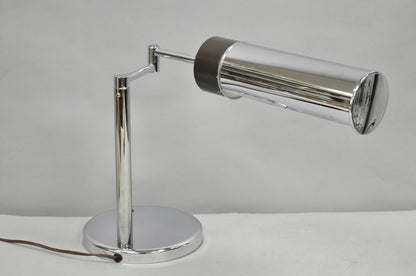 Vintage Walter Von Nessen Mid Century Modern Chrome Swing Arm Desk Lamp - a Pair