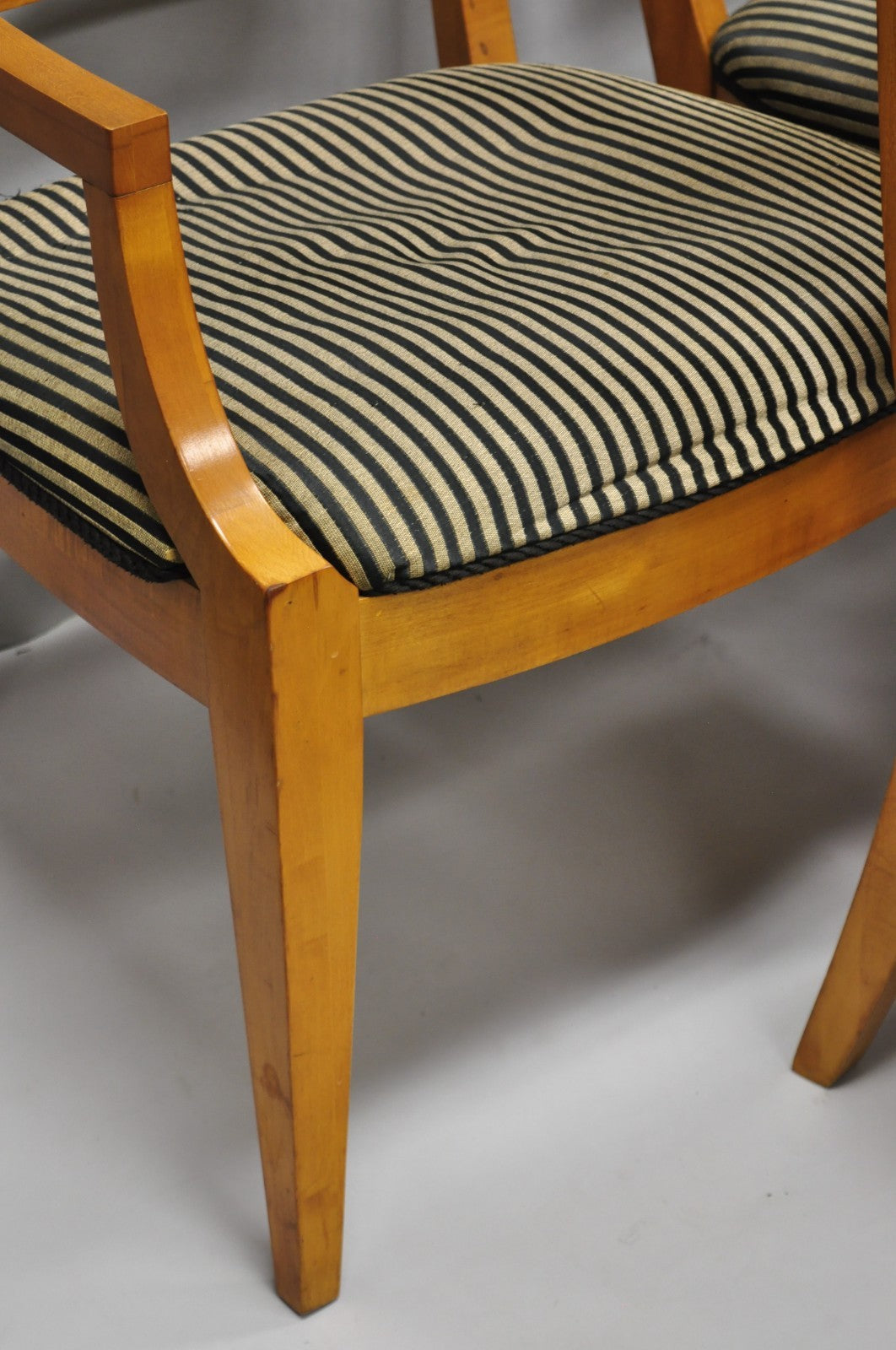 Biedermeier Empire Style Maple Wood Double X Back Dining Room Chairs - Set of 6