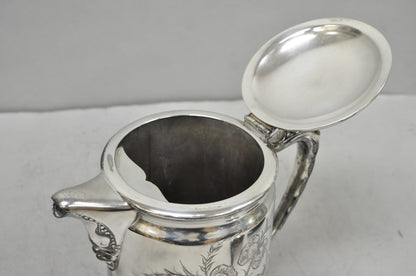 Wilcox Silver Plate Co Art Nouveau Silver Plated Duck Handle Coffee Pot Pitcher