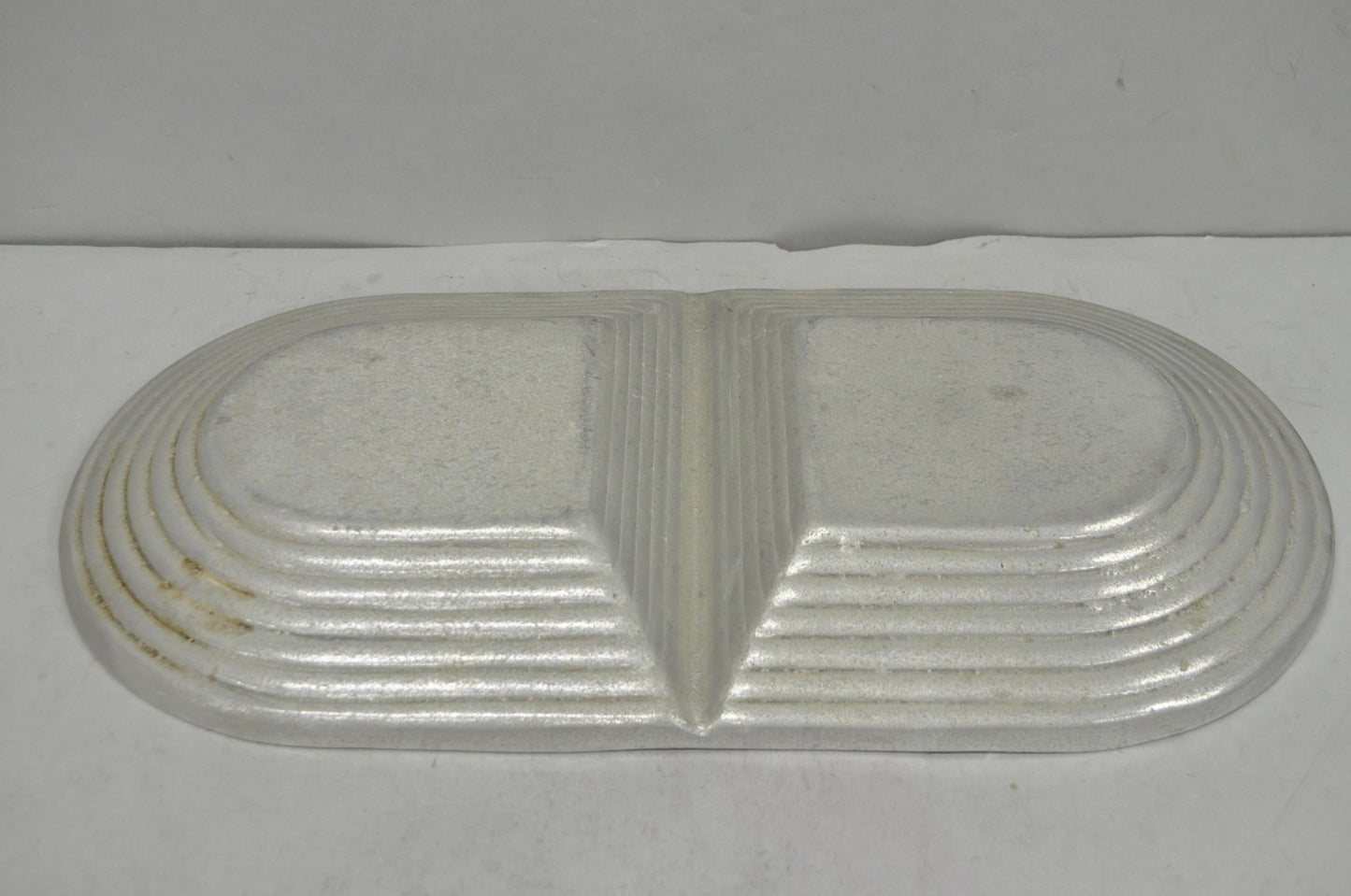 Vintage Mid Century Modern Art Deco Cast Aluminum 2 Section Serving Dish Platter