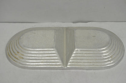 Vintage Mid Century Modern Art Deco Cast Aluminum 2 Section Serving Dish Platter
