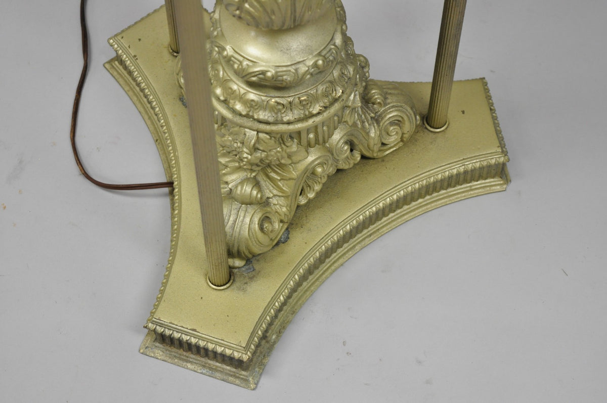 Vintage Victorian Lighted Podium Metal Column Pedestal Base Lectern Book Stand