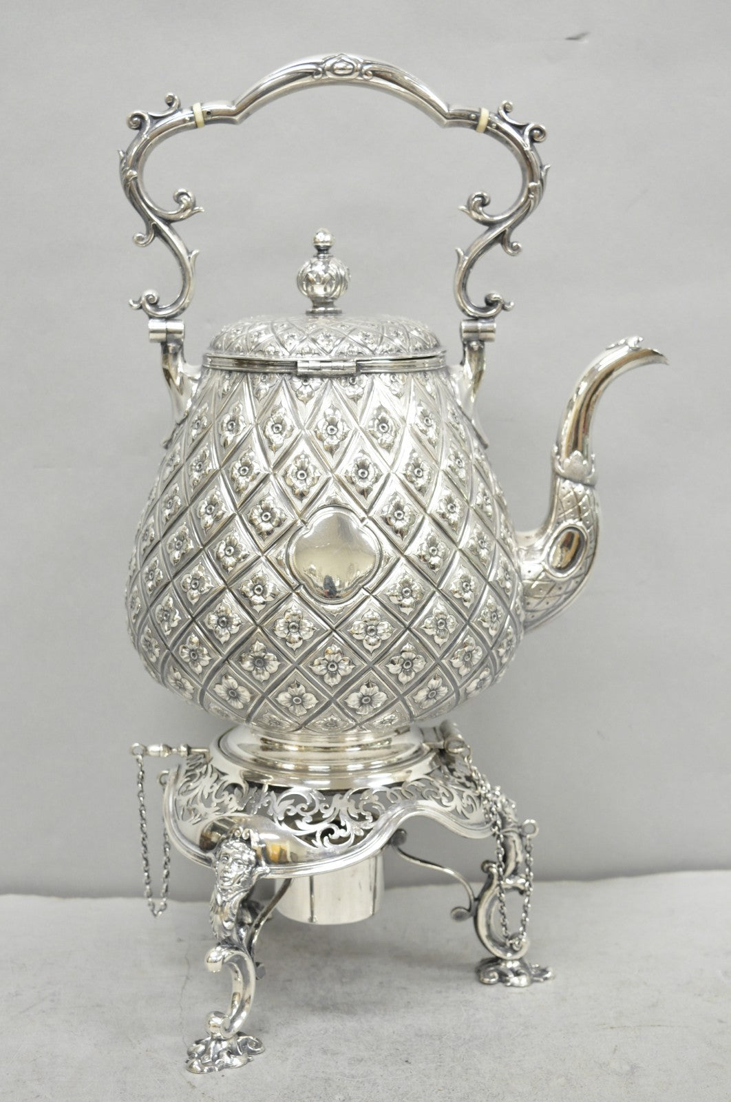 Hawksworth Eyre & Co Victorian Silver Plated "Pineapple" Figural Tipping Tea Pot