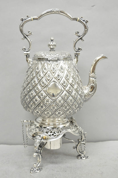 Hawksworth Eyre & Co Victorian Silver Plated "Pineapple" Figural Tipping Tea Pot