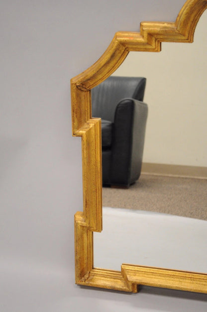 Vintage Italian Hollywood Regency Gold Gilt Carved Wood 32 x 40 Wall Mirror