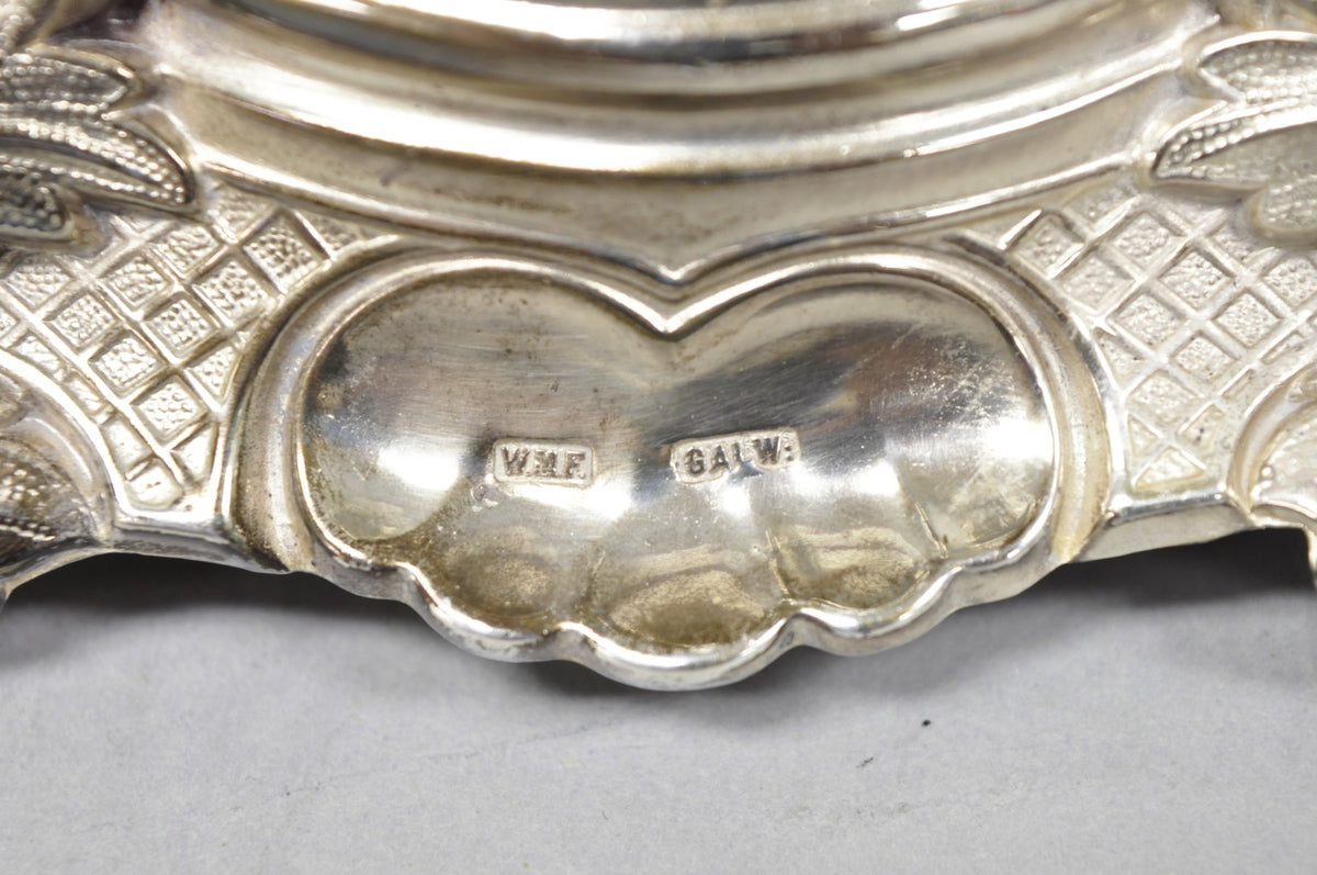Antique Silver Plated WMF Warsaw Imperial Russia 12" Candlestick Holders - Pair