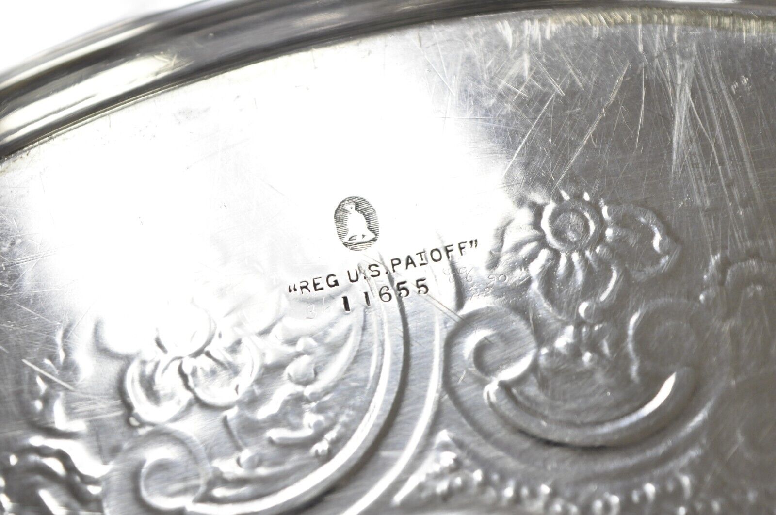 Antique English Victorian Silver Plated Oval Serving Platter Tray "RDD" Monogram