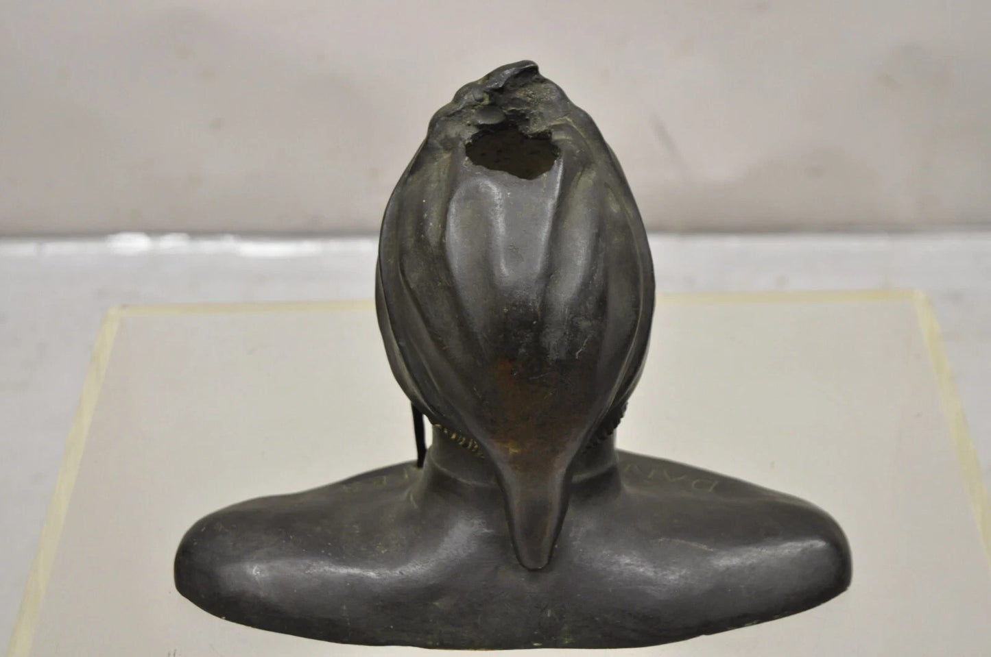 Antique Cast Bronze 9" Dante Dantes Alighieri Bust Sculpture Statue