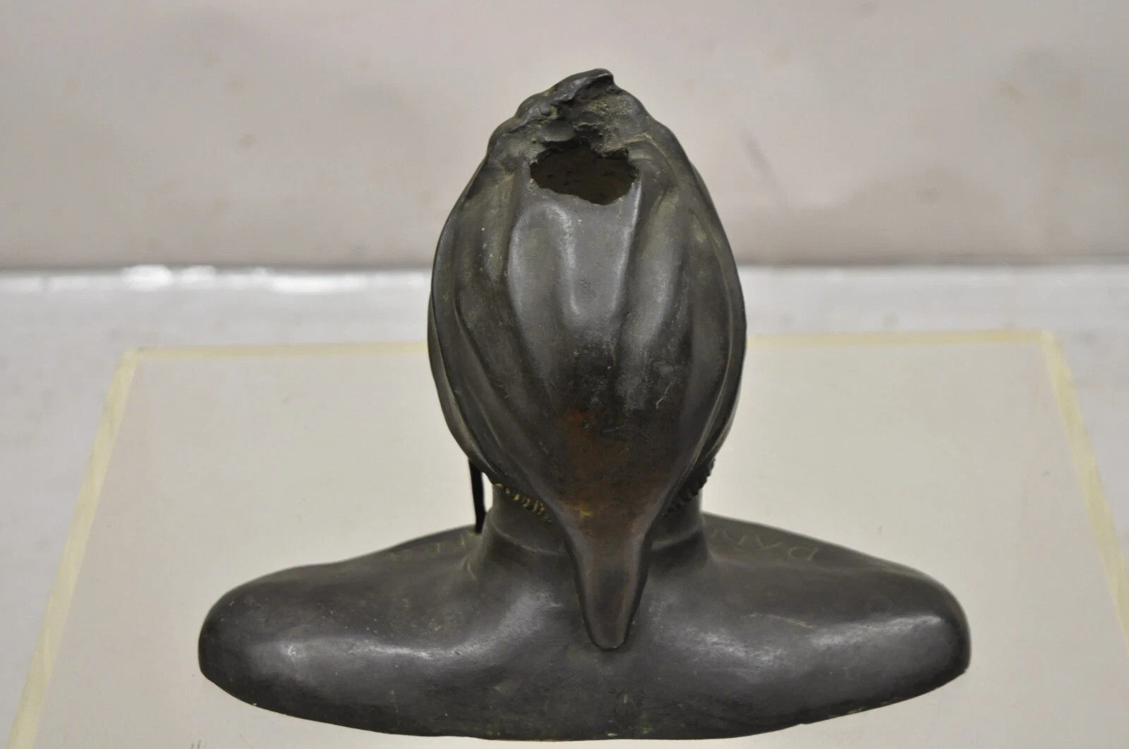 Antique Cast Bronze 9" Dante Dantes Alighieri Bust Sculpture Statue