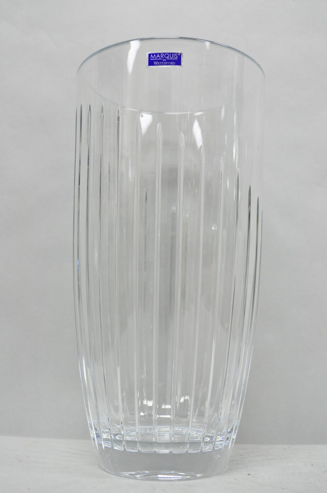 Marquis by Waterford 12" Tall Etched Round Lead Crystal Glass Flower Vase