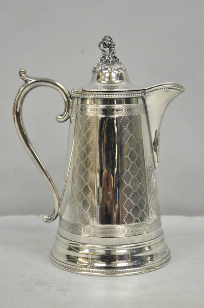 Antique English Victorian Silver Plated Small Coffee Pot Teapot Creamer Monogram