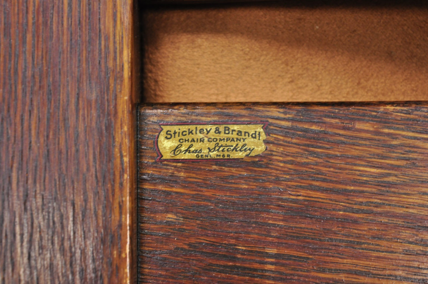 Antique Stickley & Brandt Mission Oak Arts & Crafts Arm Chair with Drop Seat