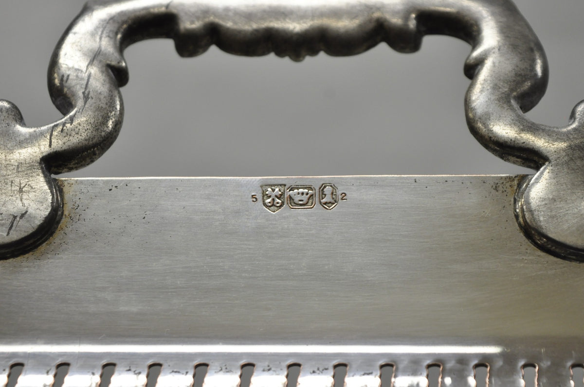 Vintage English Victorian Large Silver Plated Twin Handle Serving Platter Tray