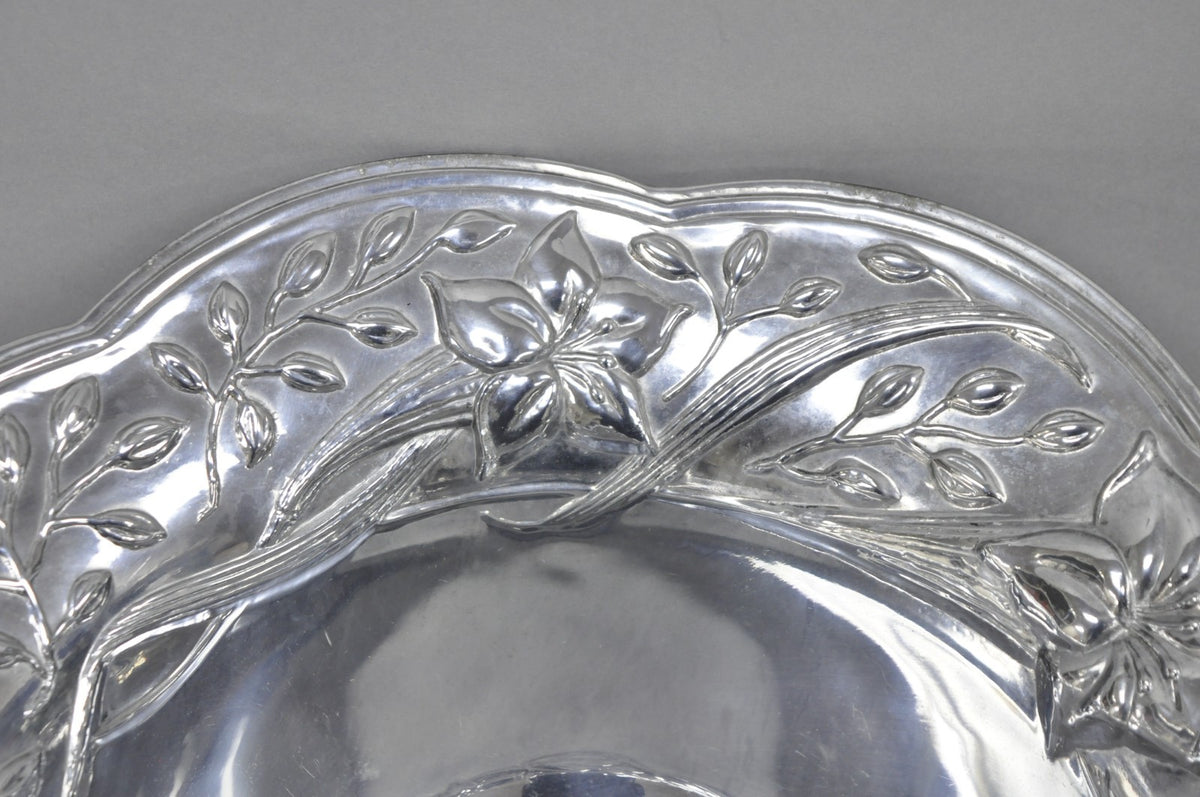Vintage Lenox Dragonfly & Butterfly Meadow Art Nouveau Cast Aluminum Salad Bowl