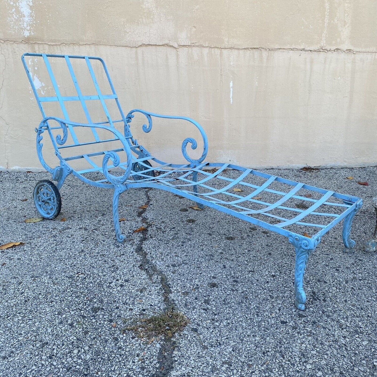 Vintage Molla Cast Aluminum Hollywood Regency Pool Patio Chaise Lounge - a Pair