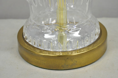Vintage Chinoiserie French Leaded Crystal Glass Ginger Jar Brass Table Lamp