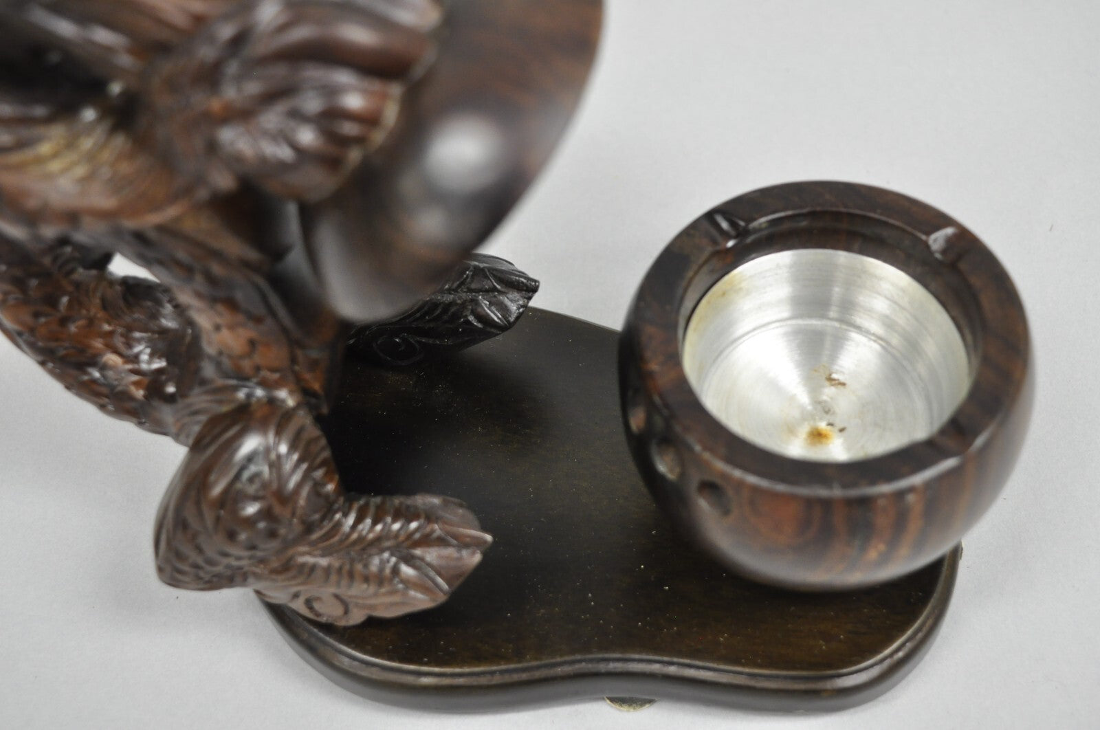 Decorative Carved Wood Chinese Foo Dog Dragon Incense Burner Holder