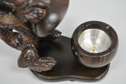 Decorative Carved Wood Chinese Foo Dog Dragon Incense Burner Holder