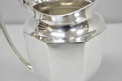 Vintage Art Deco Silver Plated Octagonal Faceted Water Pitcher by Homan Plate