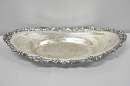 Vintage Victorian Style Silver Plated Oval 13.5" Trinket Serving Dish (A)