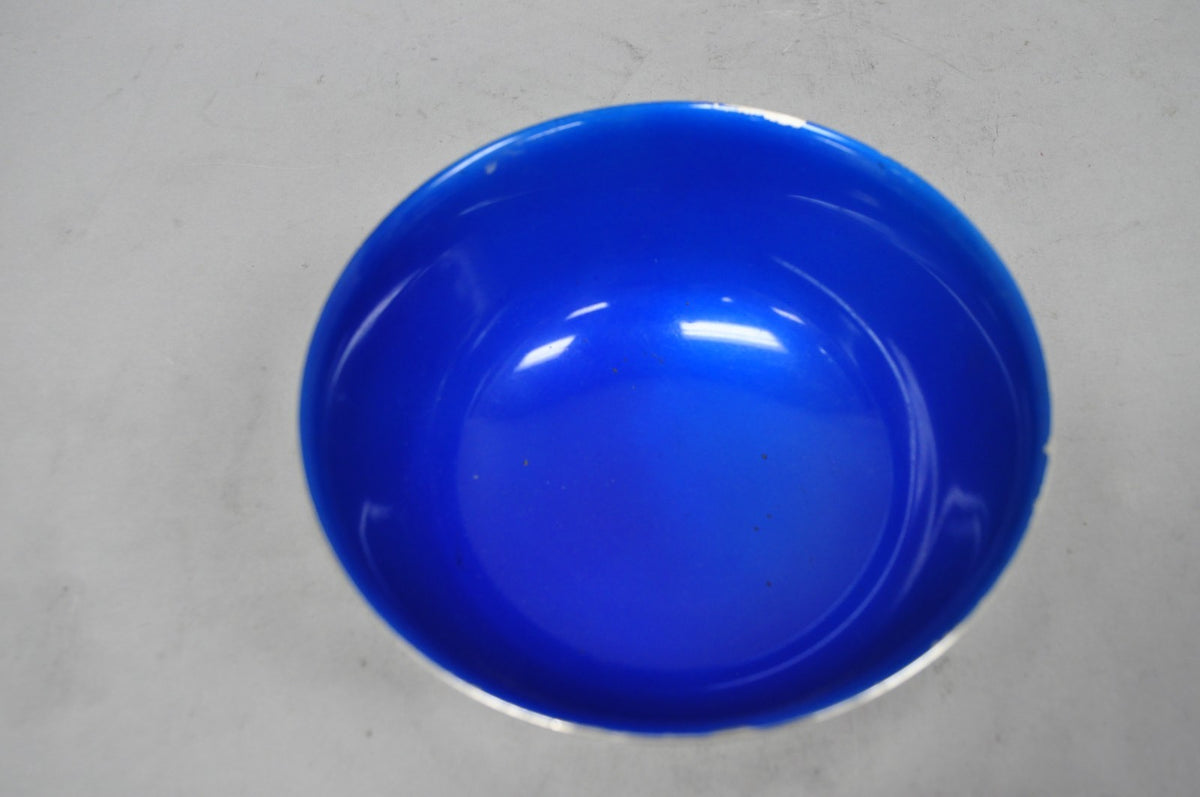 Vintage Reed & Barton 1120 Blue Enamel Silver Plated Small 6.5" Footed Bowl