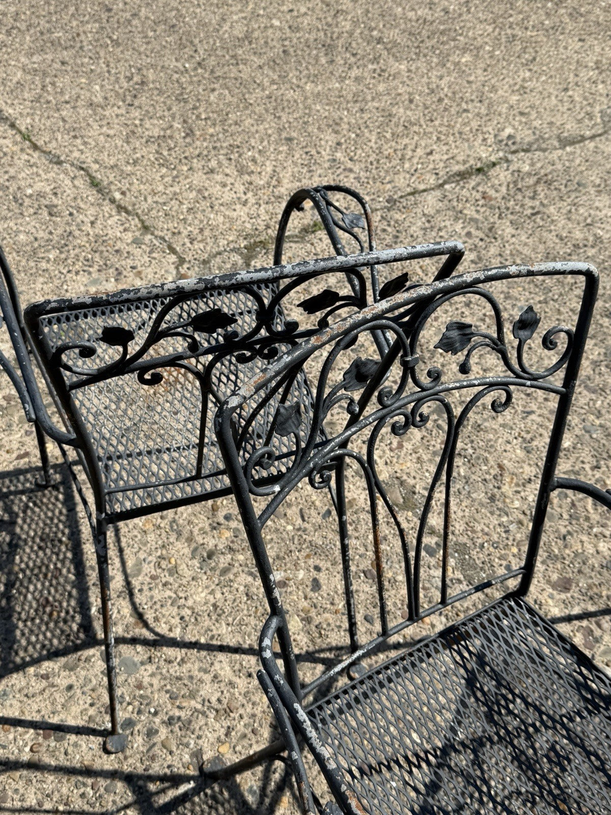 Salterini Style Wrought Iron Garden Patio Dining Set by Florentine Craft Studio