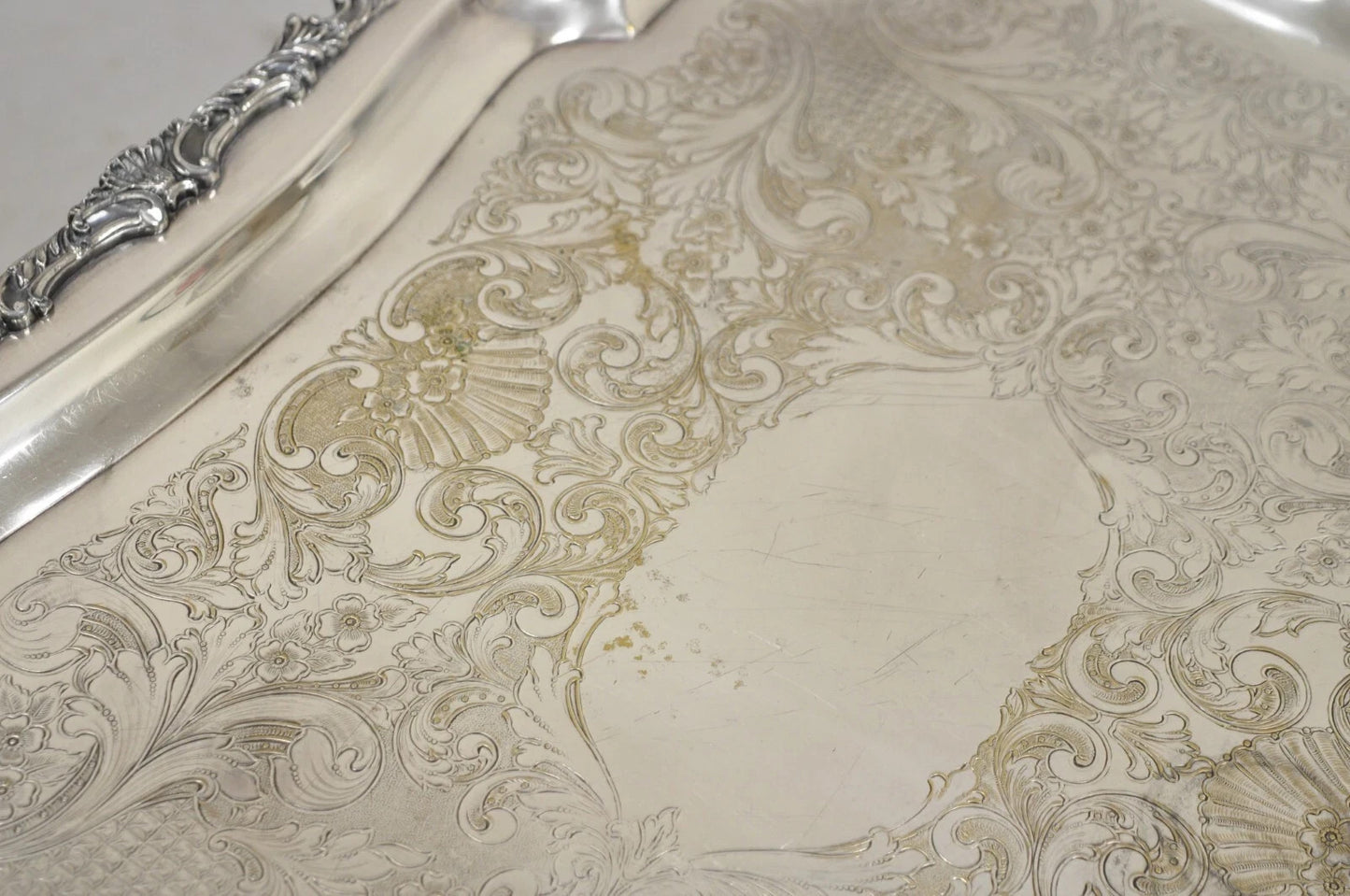 Vintage Community Ascot Sheffield Large Victorian Silver Plated Platter Bar Tray