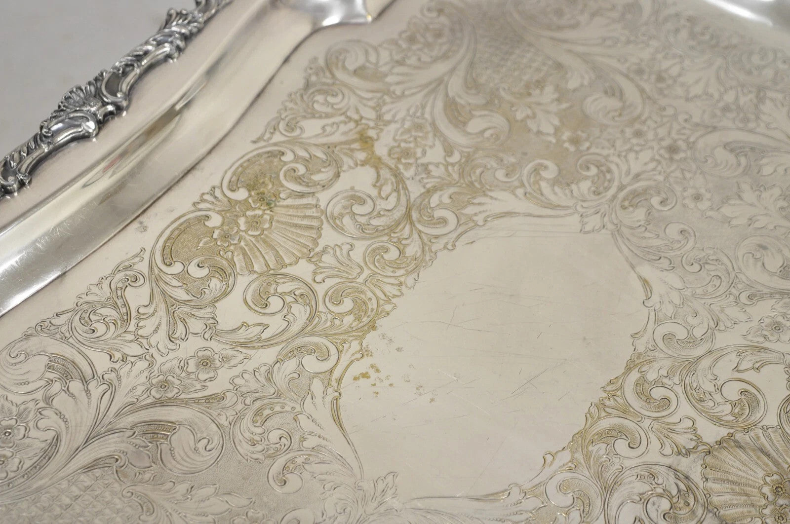 Vintage Community Ascot Sheffield Large Victorian Silver Plated Platter Bar Tray