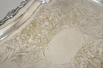Vintage Community Ascot Sheffield Large Victorian Silver Plated Platter Bar Tray