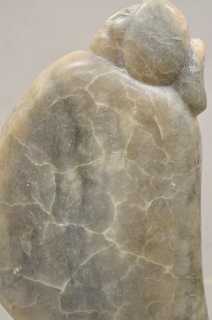Ned Archuleta Native American Figural Woman Carved Alabaster Figure Sculpture