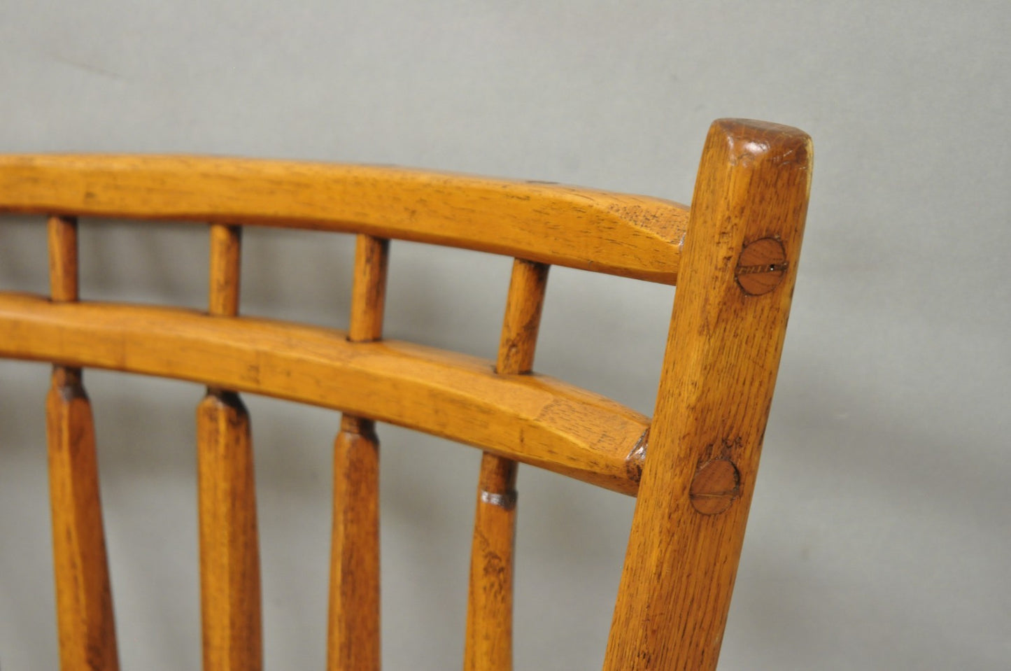 Vintage Hunt Country Furniture Pine Wood Writing Desk Windsor Chair w/ Drawer