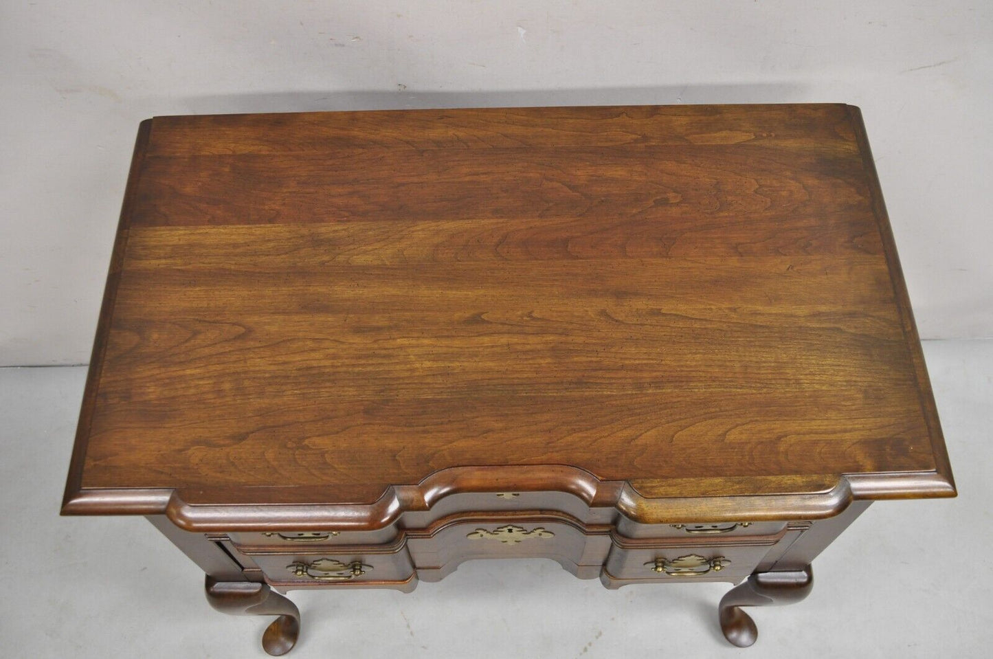 Vintage Pennsylvania House Queen Anne Cherry Wood Block Front 2 Lowboy Chest