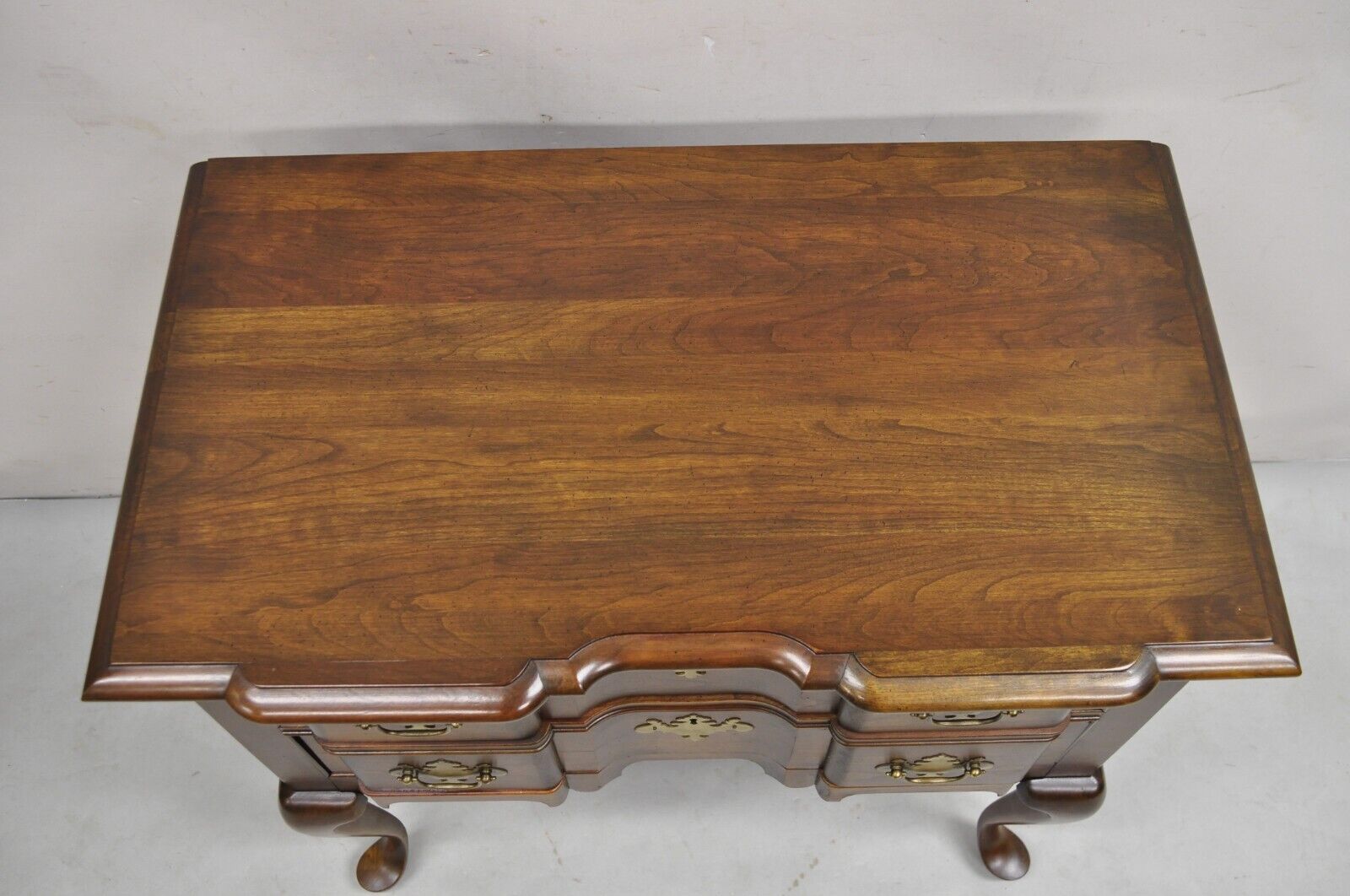 Vintage Pennsylvania House Queen Anne Cherry Wood Block Front 2 Lowboy Chest